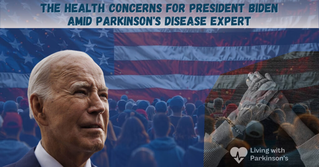 Joe Biden Health and Parkinson's Disease Awareness - Elderly Man with Concerned Expression and Caregiver Support.